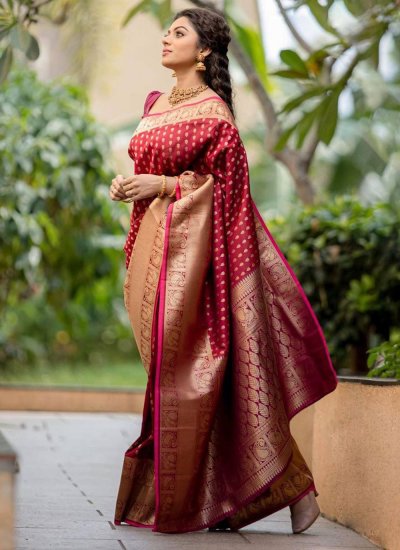 Designer Saree Designer Banarasi Silk in Maroon