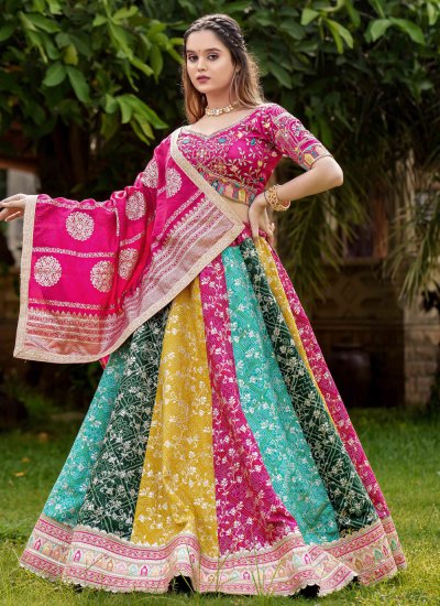 Luxurious Pink Stone Work Satin Lehenga Choli 