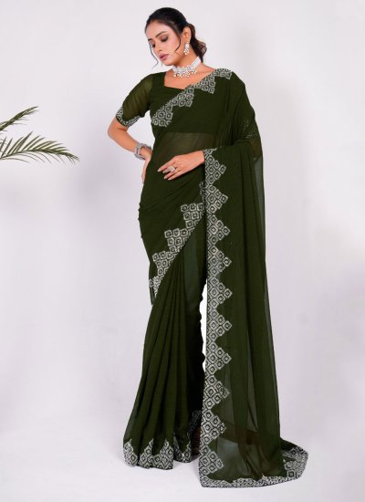 Distinguishable Silk Embroidered Designer Saree