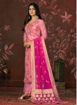 Divine Organza Pink Designer Trendy Salwar Kameez
