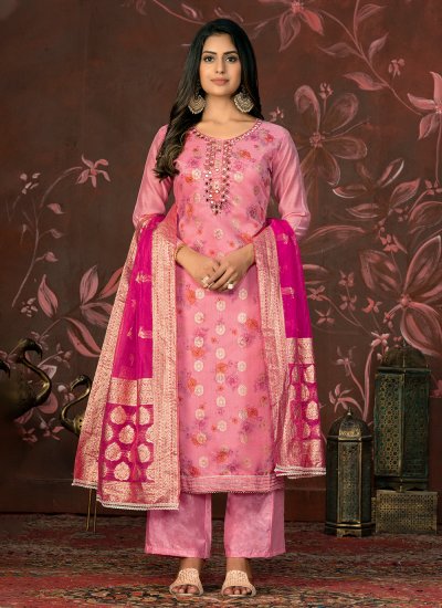 Divine Organza Pink Designer Trendy Salwar Kameez
