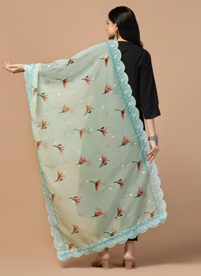 
                            Dupatta Digital Print Organza in Multi Colour