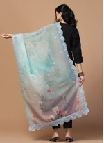 Embroidered Organza Dupatta in Multi Colour