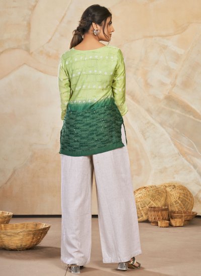 Exceptional Embroidered Green Designer Kurti