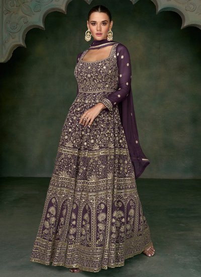 Exciting Purple Wedding Trendy Gown