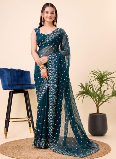 Exciting Silk Embroidered Contemporary Saree