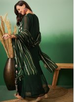 Extraordinary Green Handwork Georgette Trendy Salwar Kameez