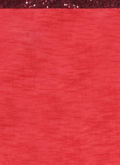 Exuberant Satin Silk Sequins Red Trendy Saree