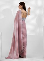 Fab Plain Pink Trendy Saree
