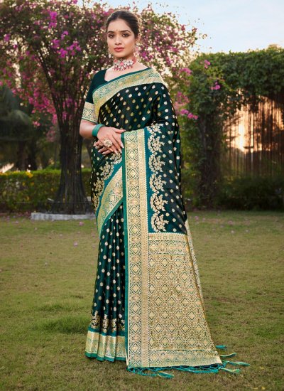 Fabulous Green Mehndi Traditional Saree