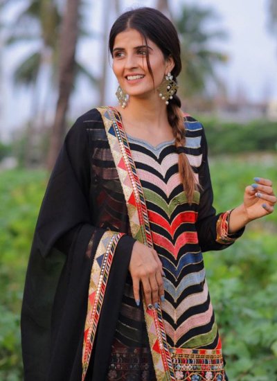 
                            Faux Georgette Multi Colour Embroidered Patiala Salwar Kameez