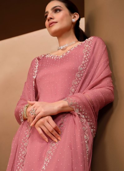 Flawless Organza Pink Designer Salwar Kameez