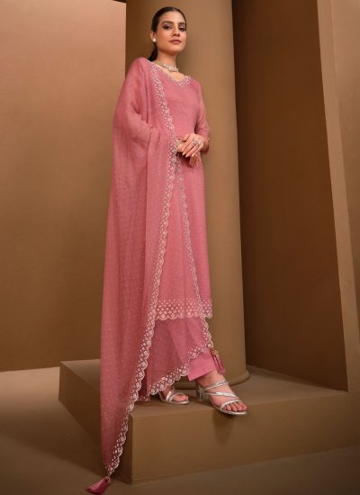 Flawless Organza Pink Designer Salwar Kameez