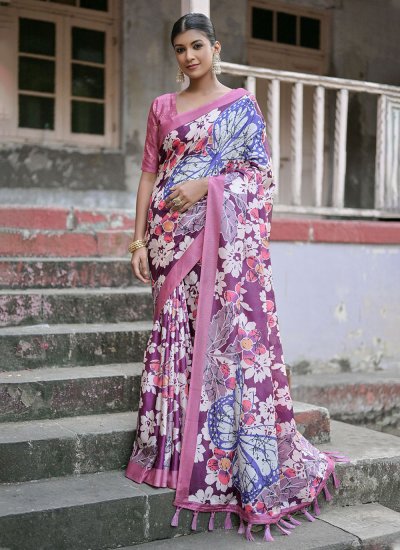 Floral Cotton Silk Casual Trendy Saree