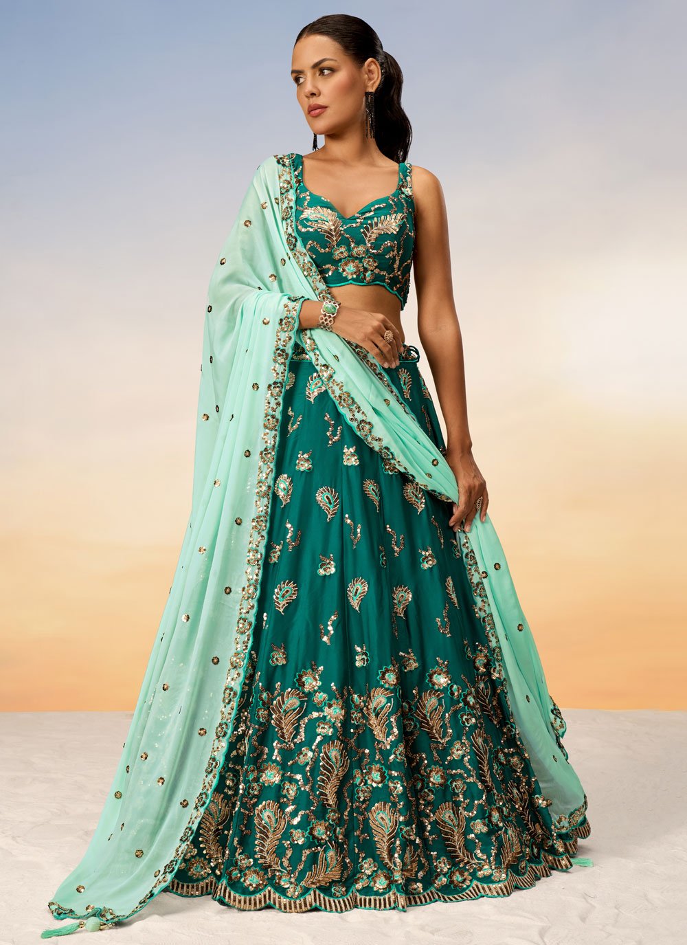 On sale outlets georgette floral lehenga choli