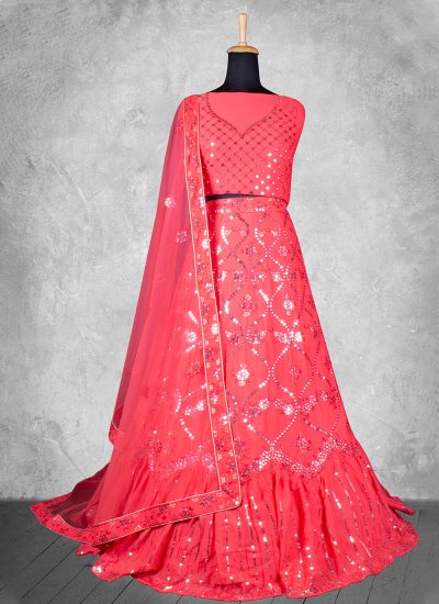 Georgette Designer Lehenga Choli in Pink
