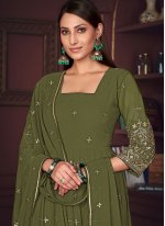 Georgette Embroidered Salwar Kameez in Green