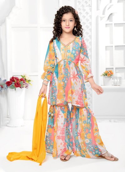 Georgette Floral Print Multi Colour Salwar Suit