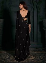 Georgette Satin Trendy Saree in Black