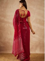 Georgette Shaded Saree in Red