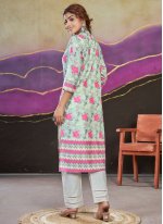 Gilded Cotton Lucknowi work Multi Colour Casual Kurti