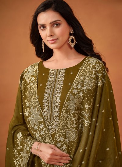 Gilded Georgette Embroidered Trendy Salwar Suit