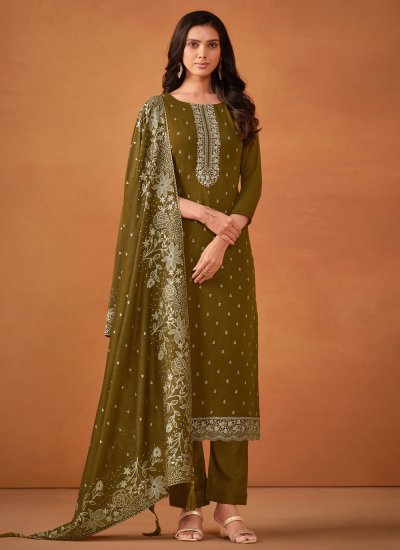 Gilded Georgette Embroidered Trendy Salwar Suit