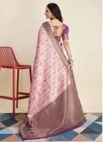 Girlish Banarasi Silk Pink Designer Saree