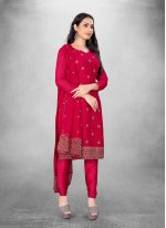 Girlish Embroidered Pink Churidar Salwar Suit 