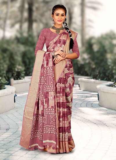 Glamorous Printed Ceremonial Trendy Saree
