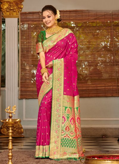 Glitzy Banarasi Silk Reception Designer Traditional Saree