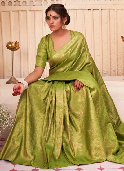 Green Ceremonial Kanjivaram Silk Classic Saree