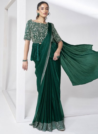 Green Color Designer Saree