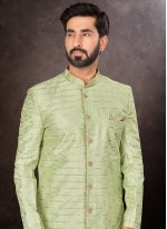 Green Fancy Fabric Party Indo Western