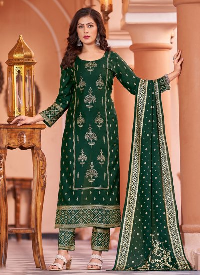 Green Festival Trendy Salwar Suit