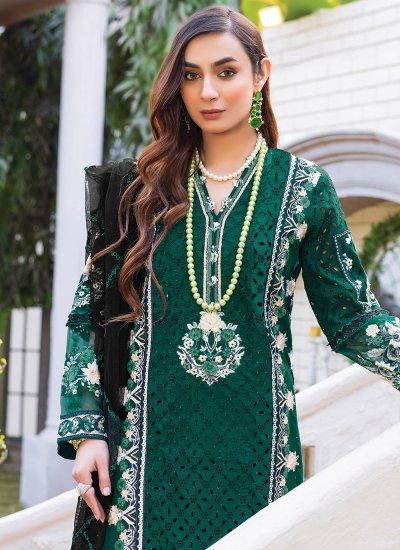 Green Georgette Ceremonial Salwar Suit