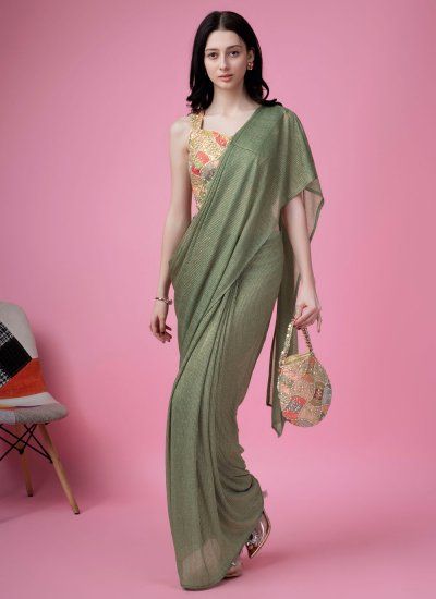 Green Imported Trendy Saree