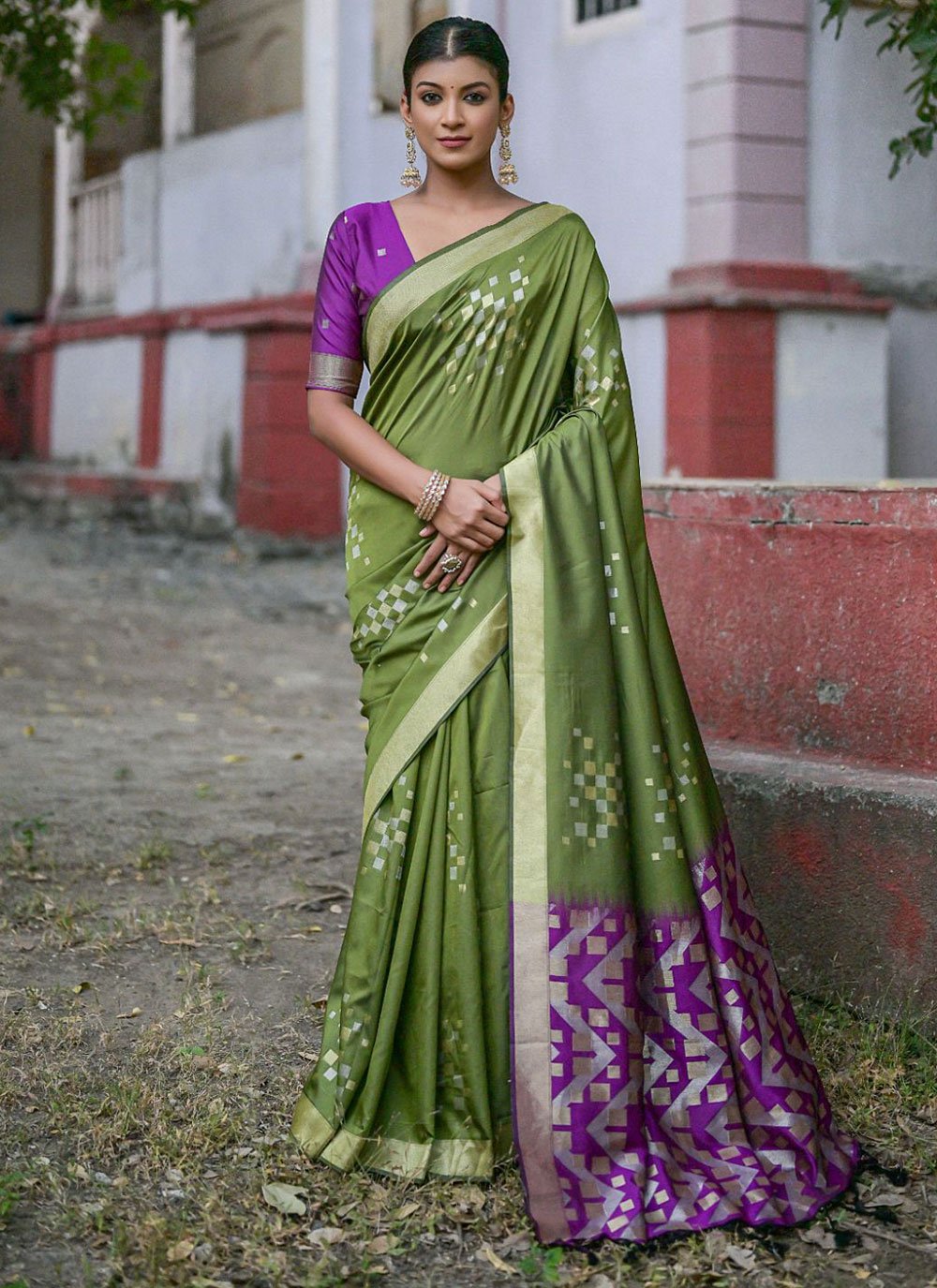 Green Party Designer Saree 