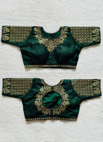 Green Party Silk Blouse