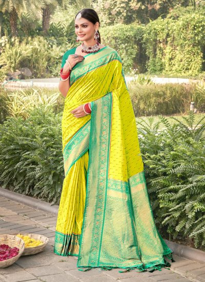 Green Weaving Banarasi Silk Designer Traditional Saree