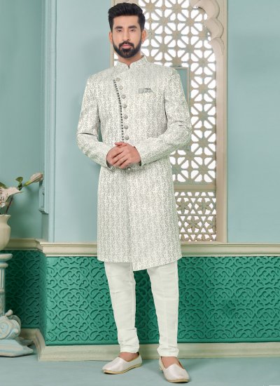Grey Embroidered Imported Indo Western