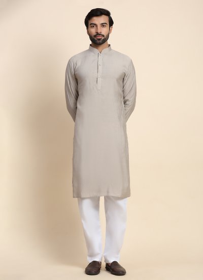 Grey Rayon Party Kurta Pyjama