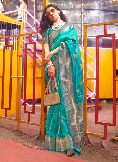 Handloom silk Rama Weaving Classic Saree