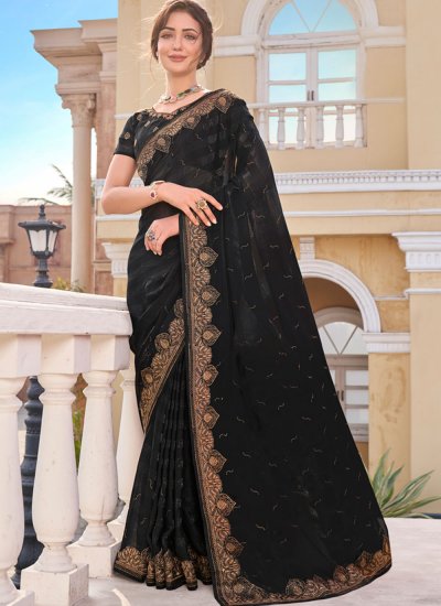 Honourable Black Art Silk Trendy Saree
