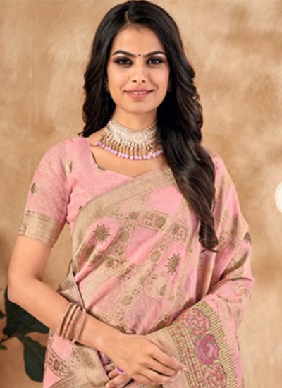 Honourable Silk Pink Trendy Saree