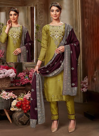 Honourable Silk Resham Readymade Salwar Suit