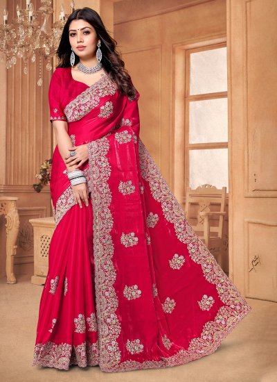 Shop Rani Pink Art Silk Gota Saree Wedding Wear Online at Best Price