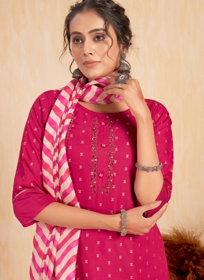 Ideal Pink Embroidered Trendy Salwar Kameez