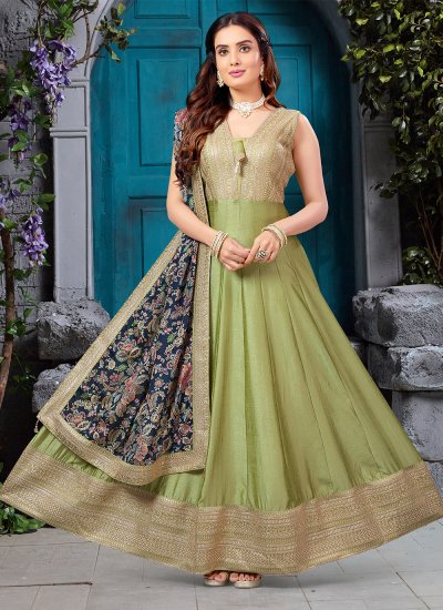Imperial Silk Engagement Trendy Gown