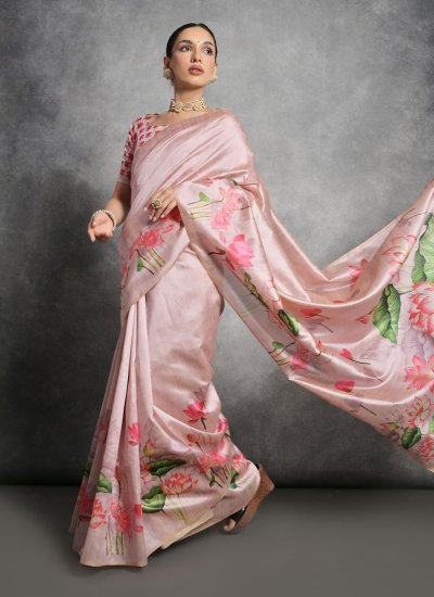 Imposing Tussar Silk Printed Contemporary Saree